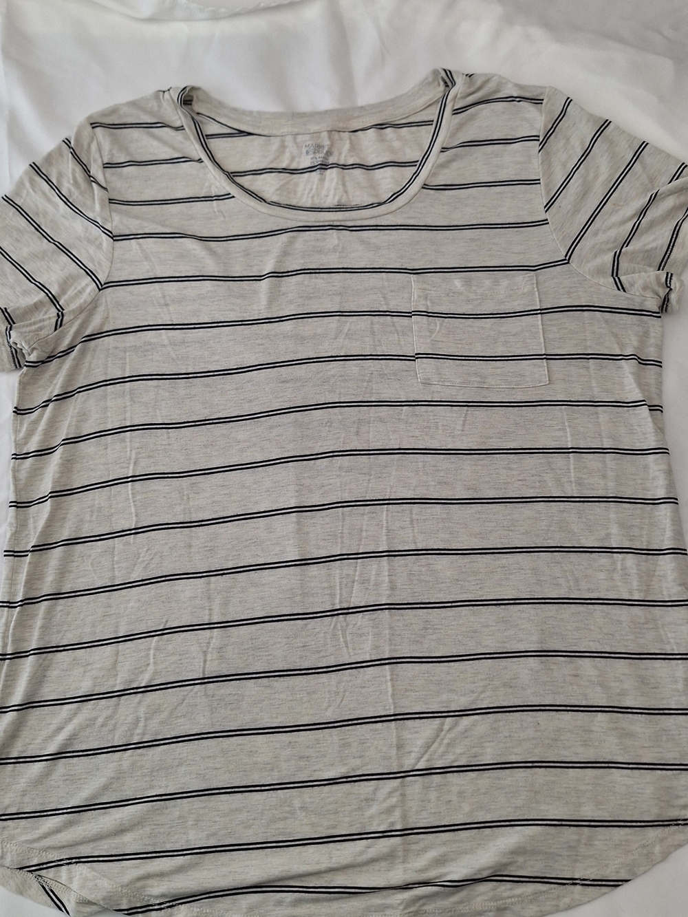 Market & Spruce Cream And Black Stripped T-Shirt